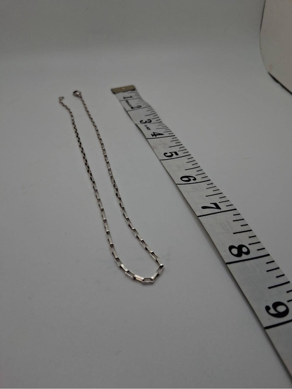 925 Sterling Silver Box Link Chain Necklace 16” Geometric Rectangular 4g